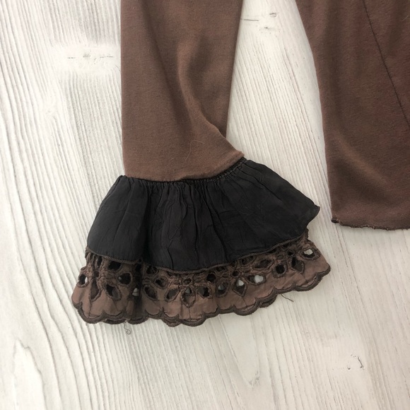 Language brown bell sleeve XS button up blouse B - Picture 2 of 5